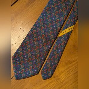 Salvatore Ferragamo Ribbon Pattern Silk Tie